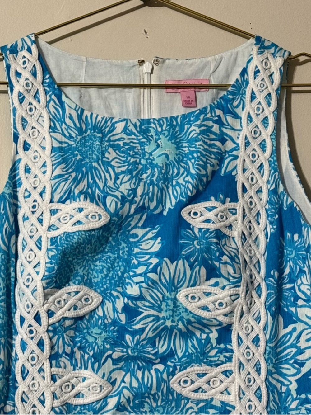 Lilly Pulitzer Women's Mirabelle Shift Dress Lined Ariel Blue floral Size 10 - Picture 2 of 9